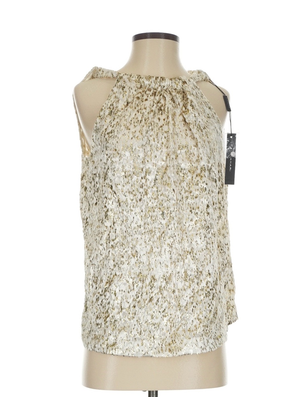 NWT - Elie Tahari Sleeveless Metallic Speckle Halter Top Size S
